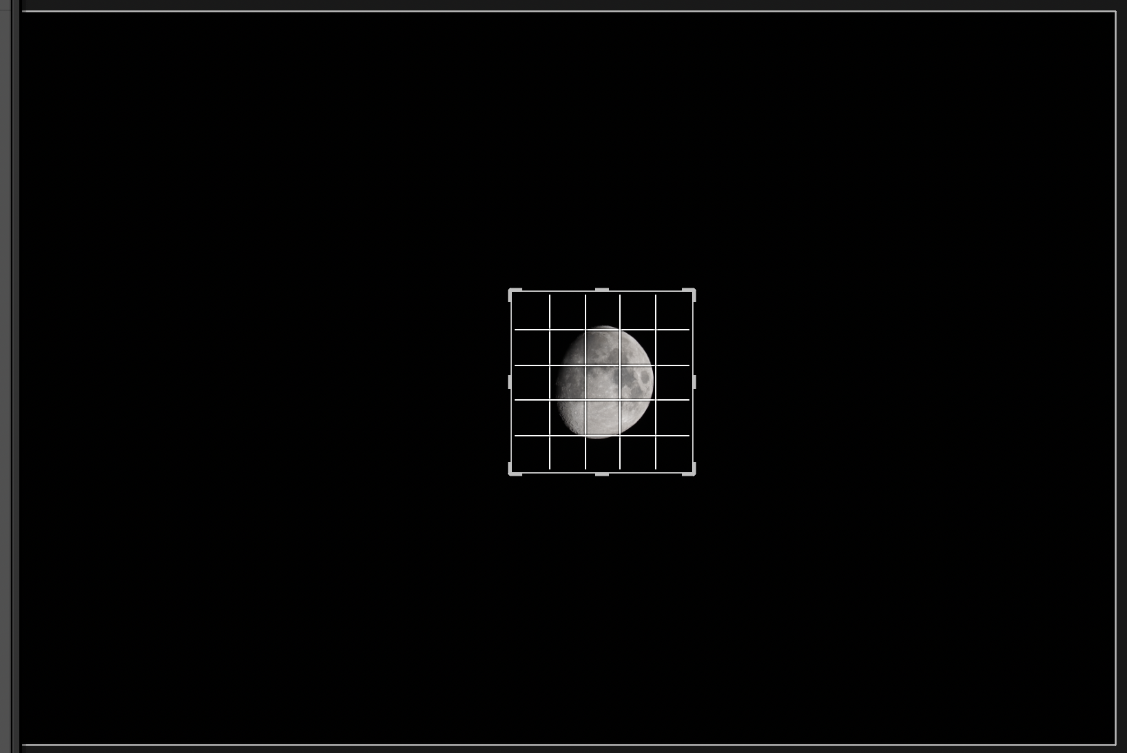 Cropping one Moon frame in Lightroom